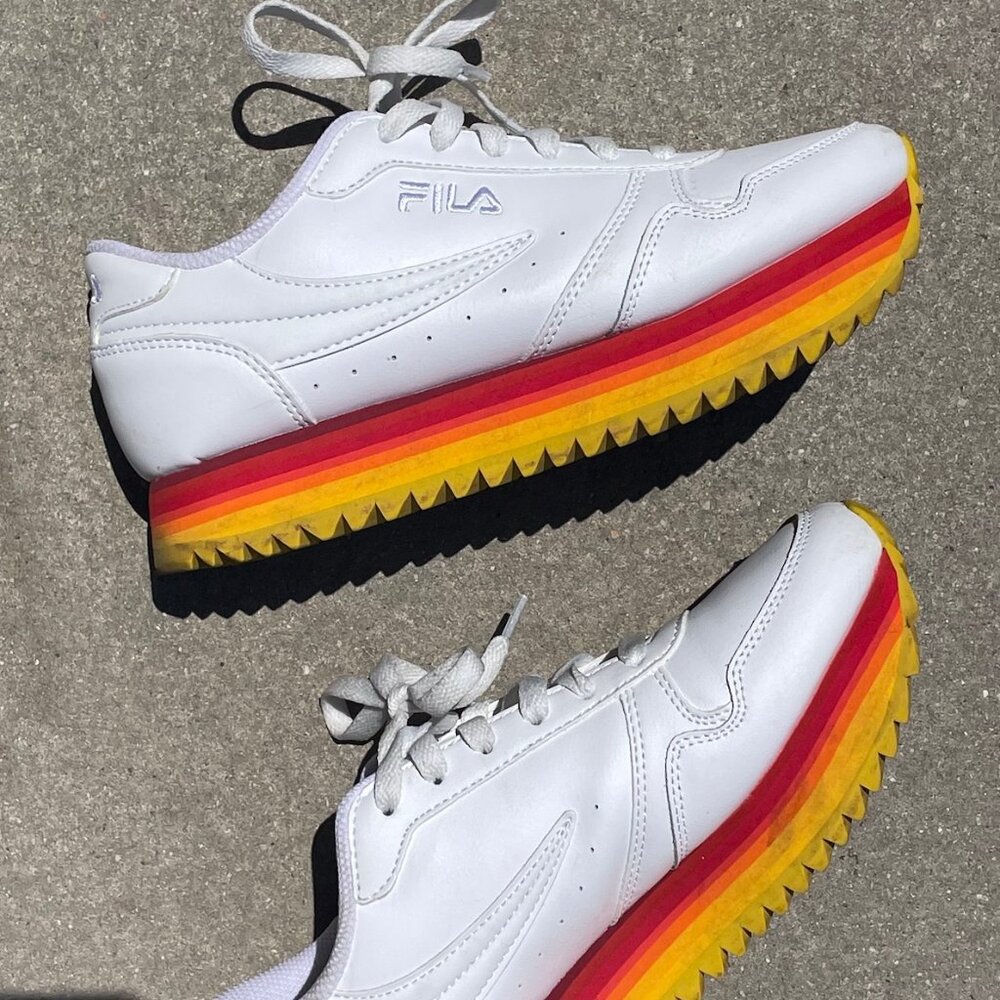 FILA unique white platform women's sneakers size 7